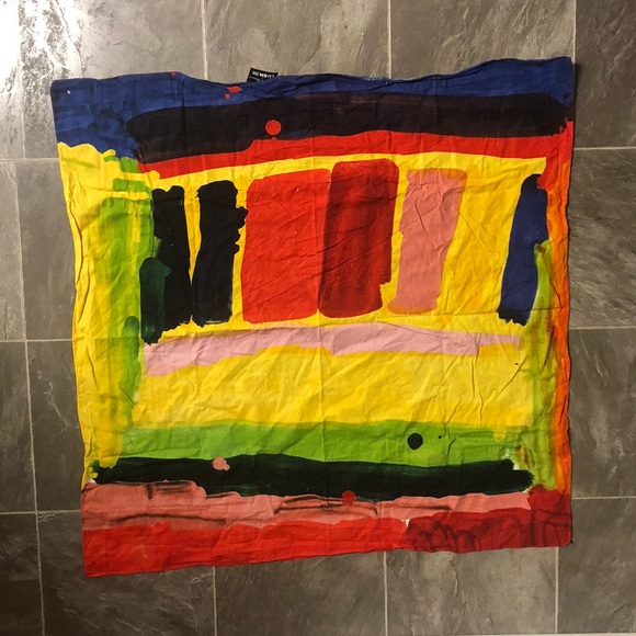 Lush x Atelier Element Present rainbow abstract cotton scarf/ wrap - Picture 2 of 2